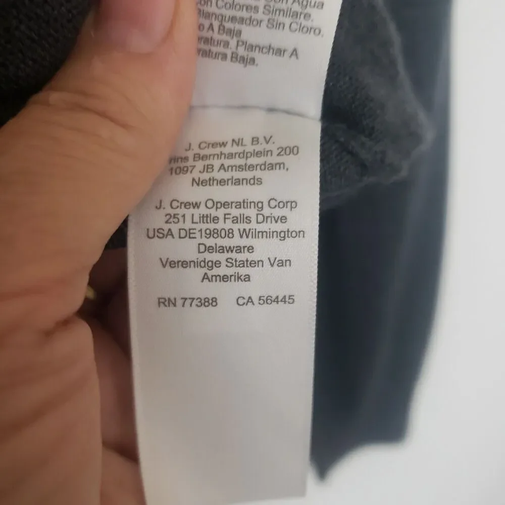 J Crew‎ Mens Merino Wool Blend V-neck Long Sleeve Gray Sweater Size Large